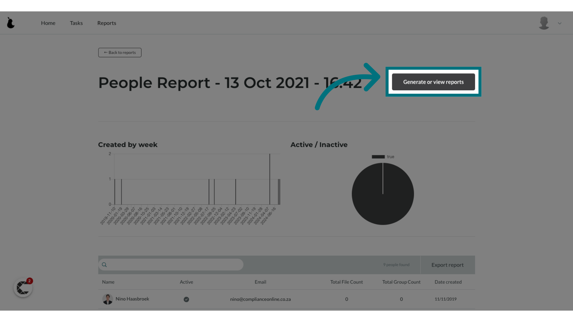 Click 'Generate or view reports'