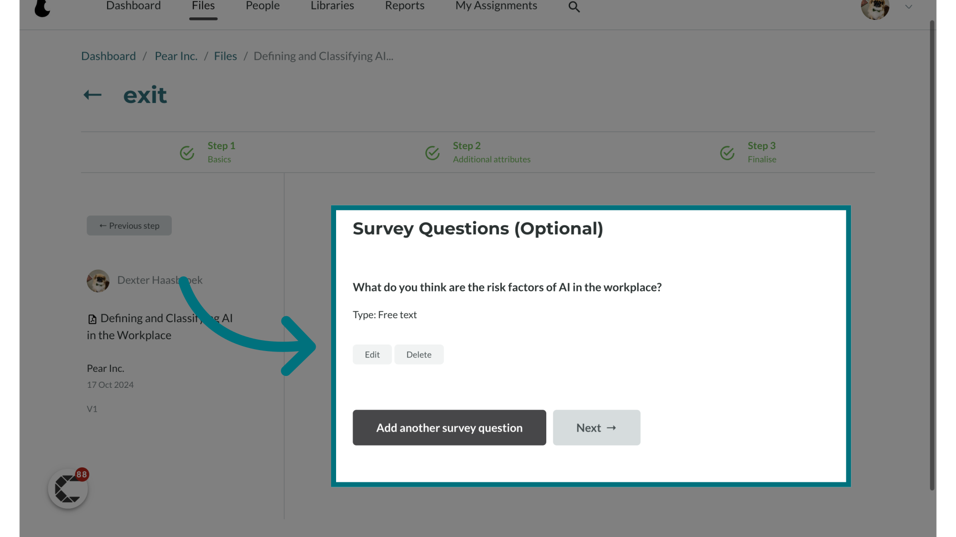 Review your survey quesiton