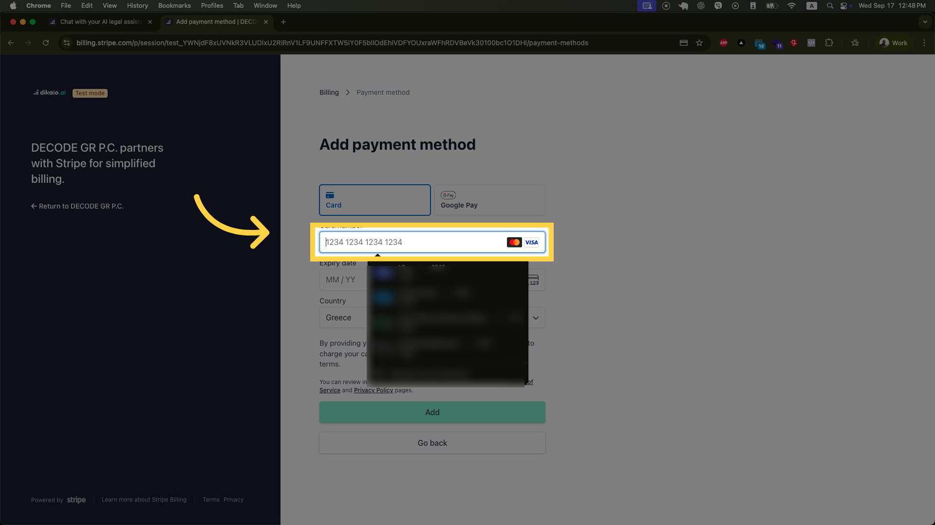 Add your new card details