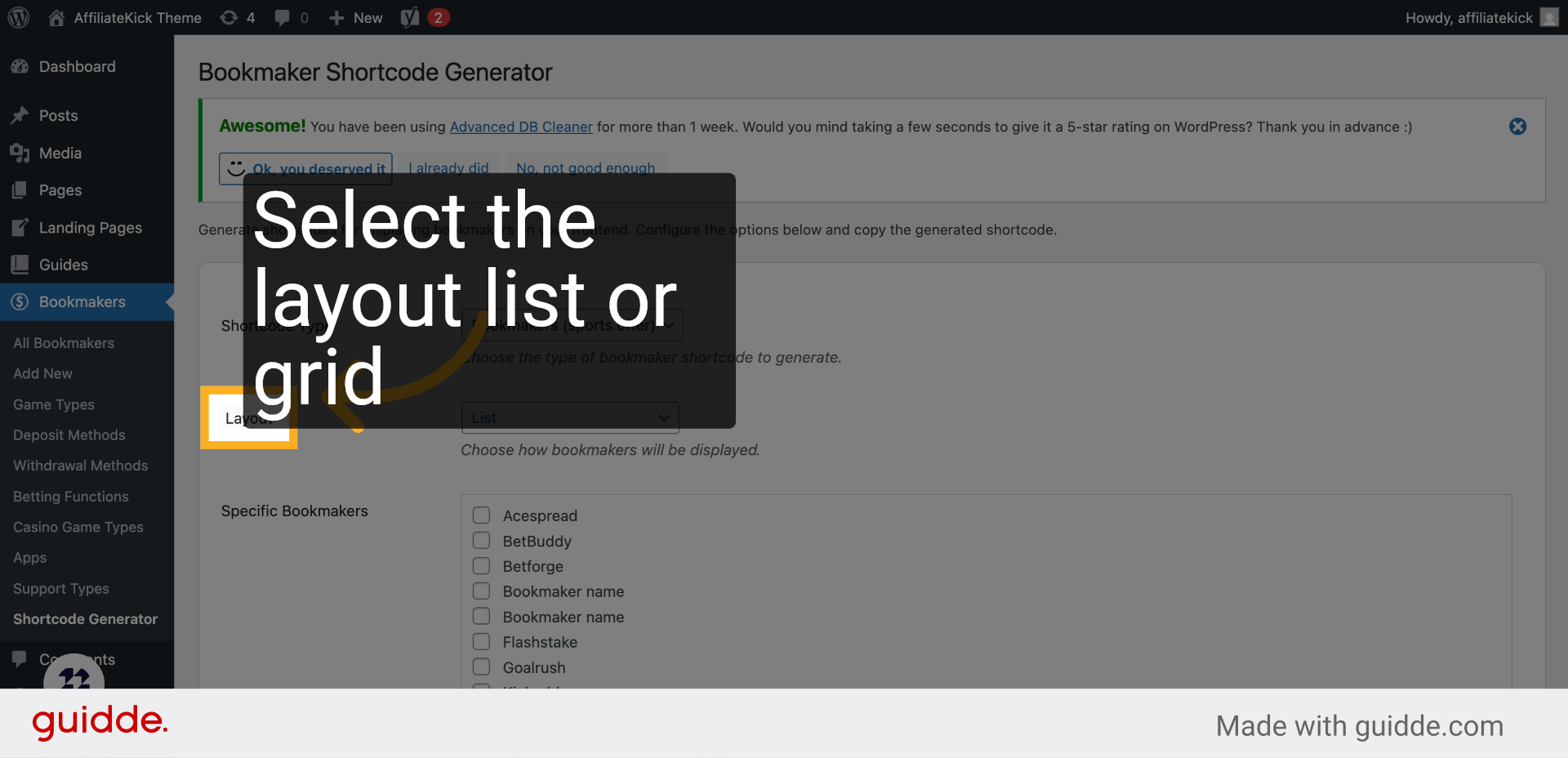 Click 'Layout'