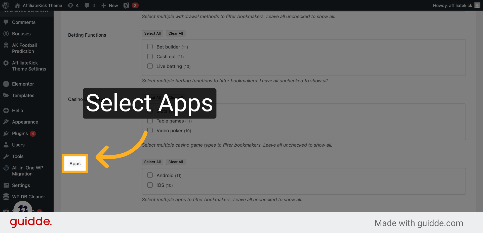 Click 'Apps'