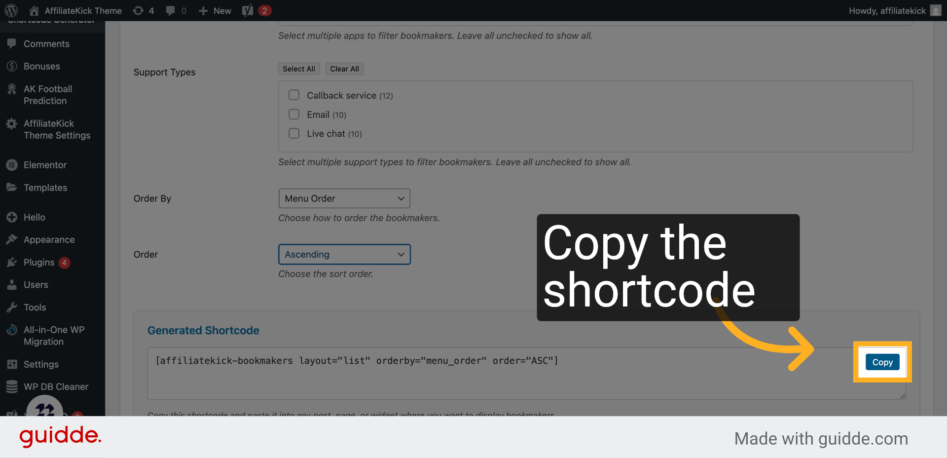 Click 'Copy'