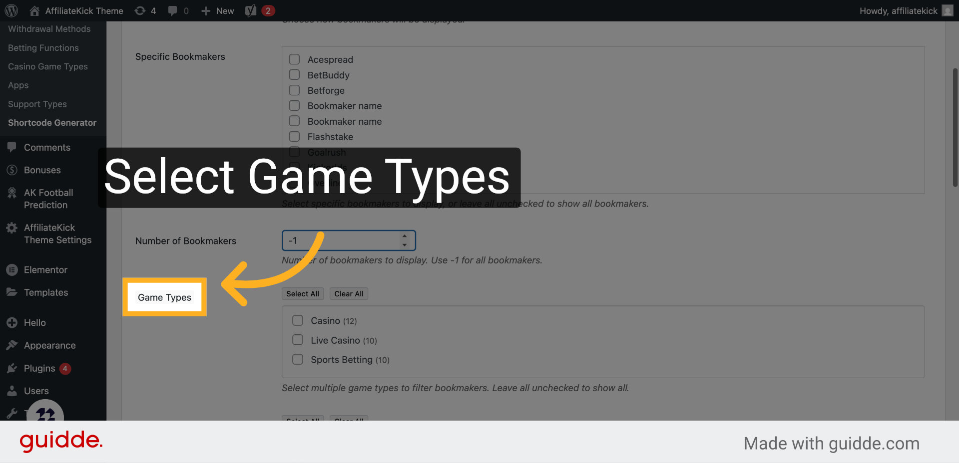 Click 'Game Types'