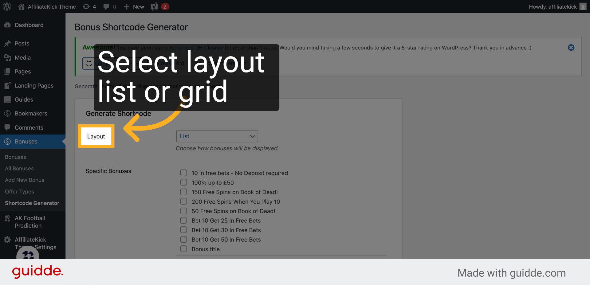Click 'Layout'