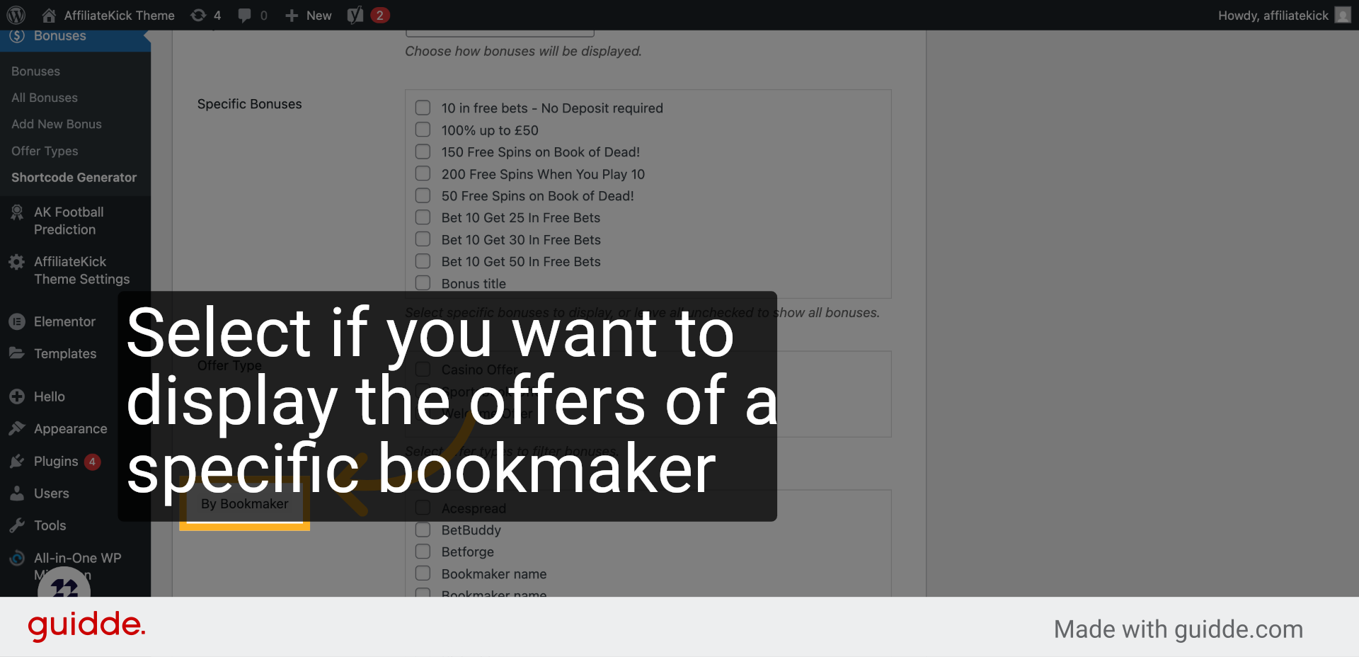 Click 'By Bookmaker'
