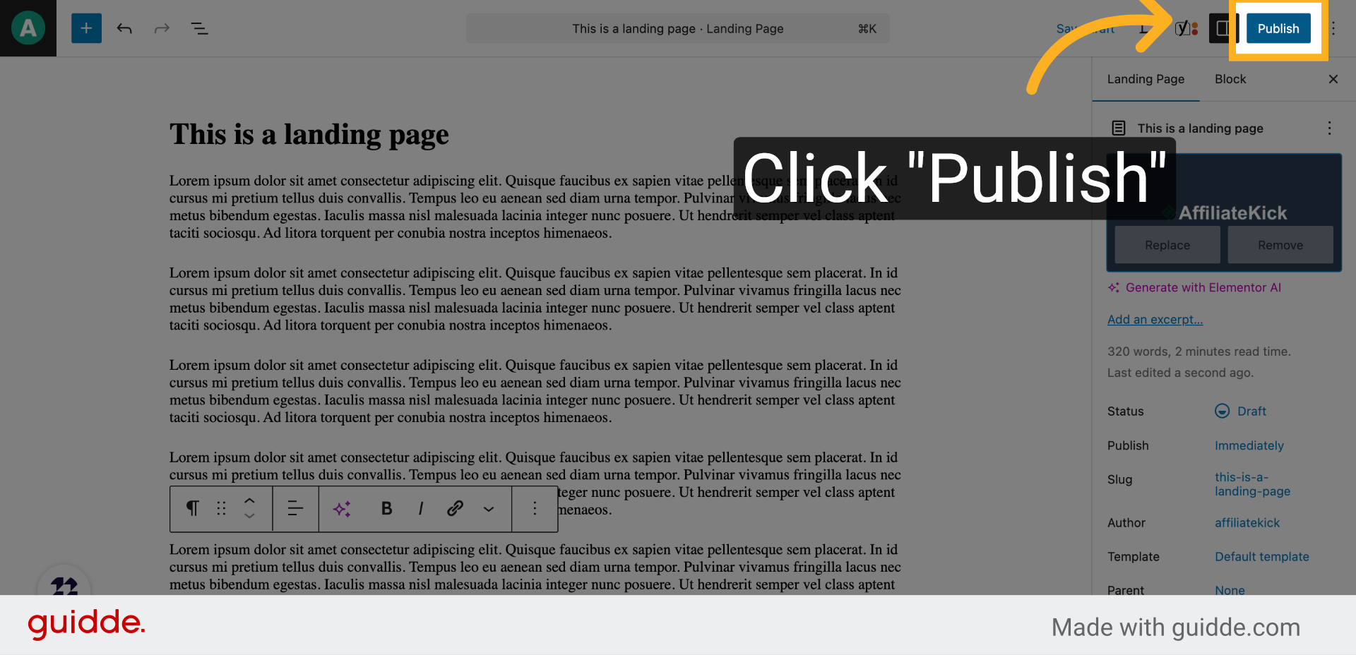 Click 'Publish'