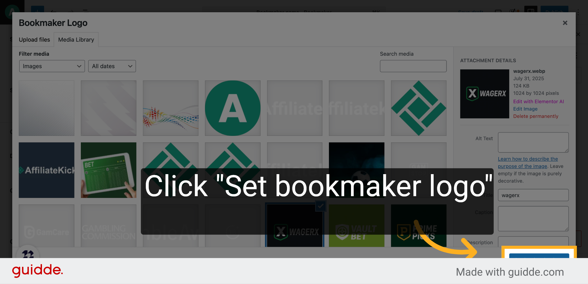 Click 'Set bookmaker logo'