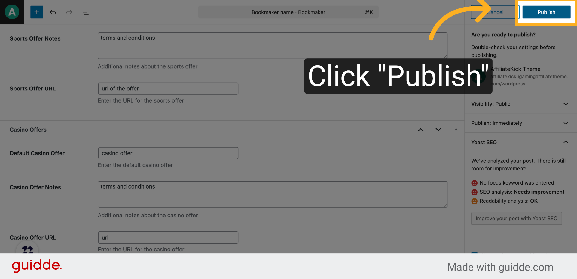 Click 'Publish'