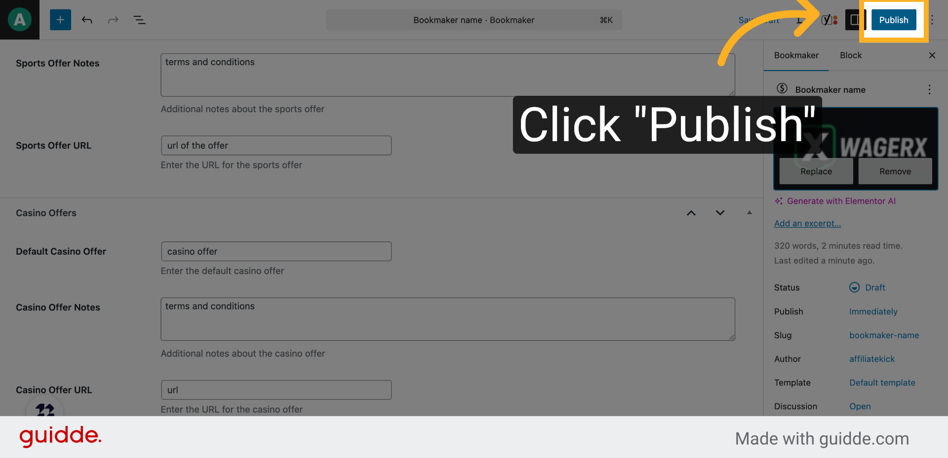 Click 'Publish'