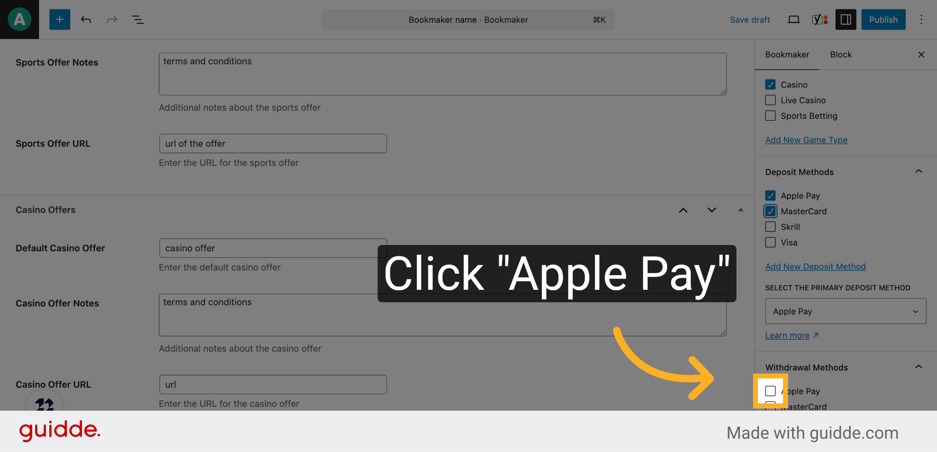 Click 'Apple Pay'