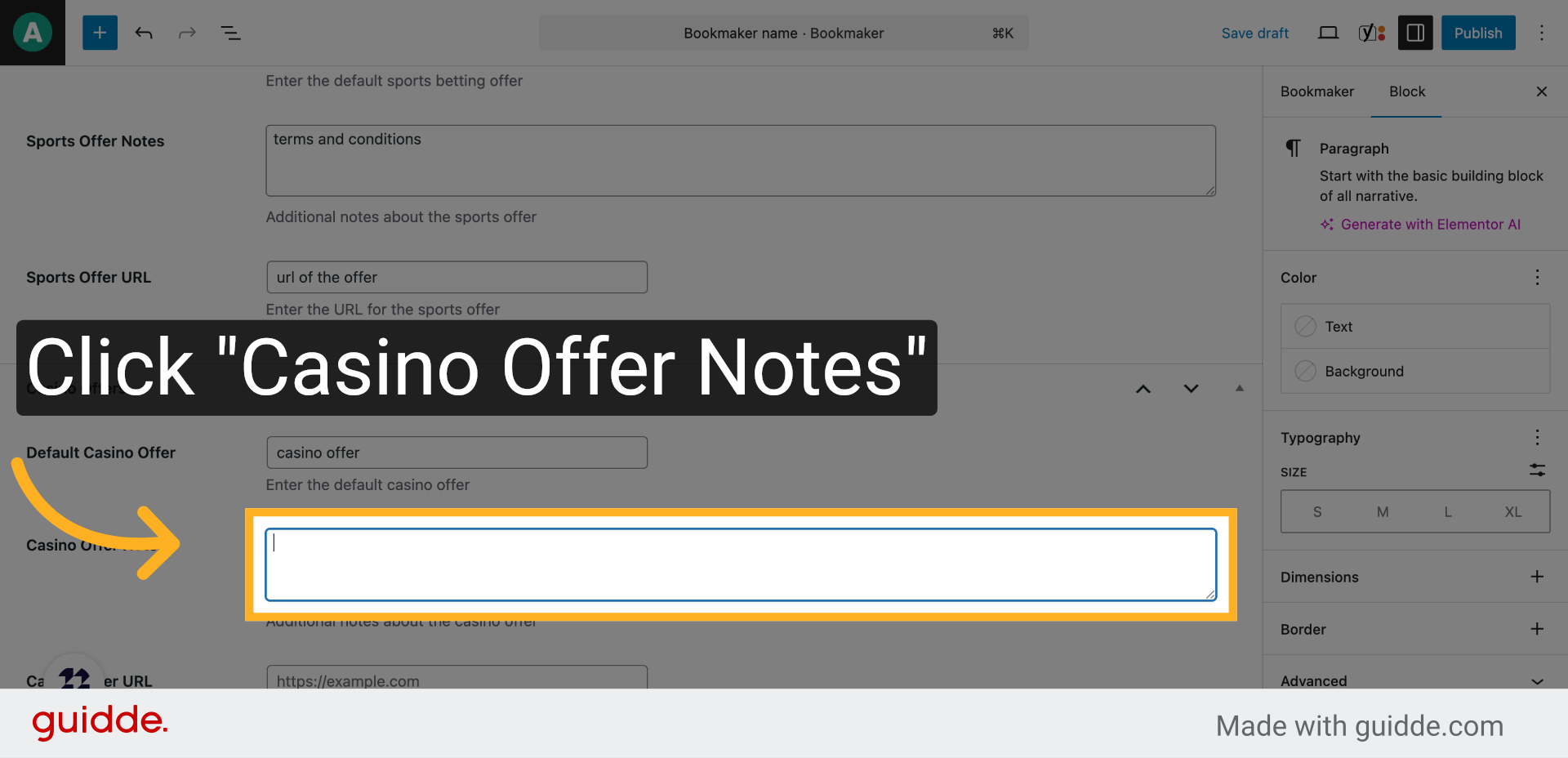 Click 'Casino Offer Notes'