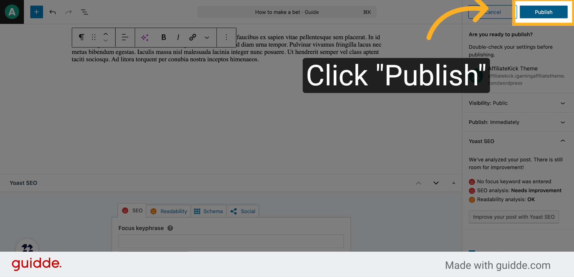 Click 'Publish'