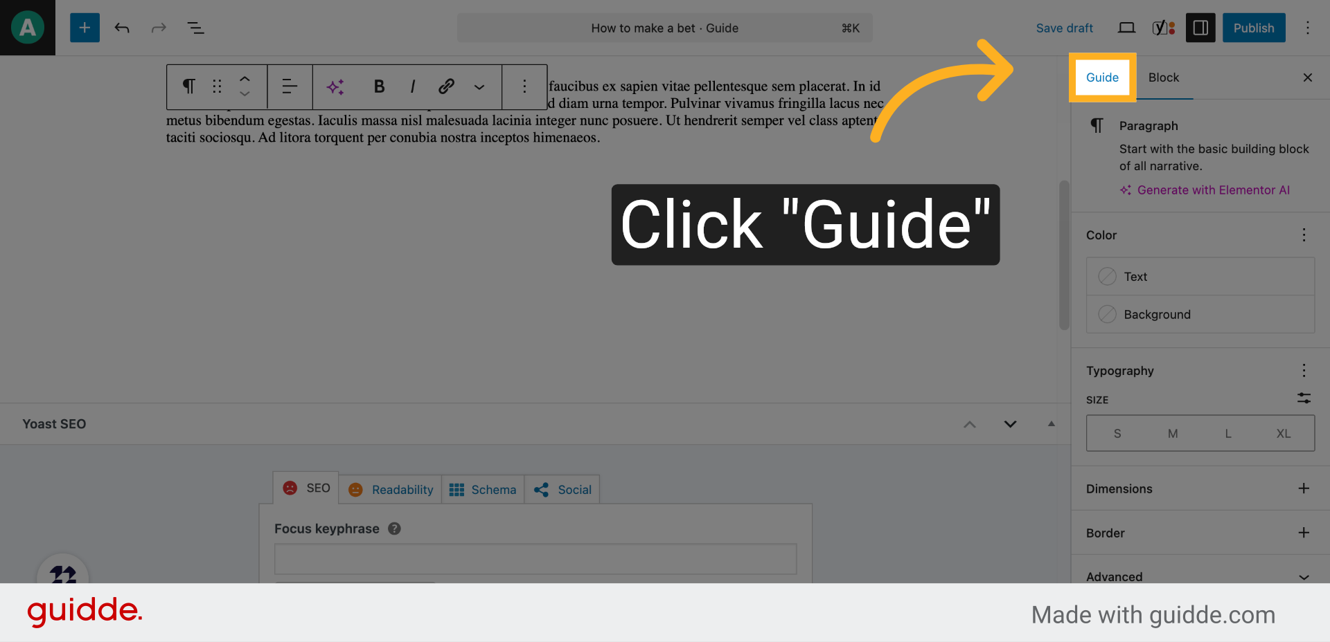 Click 'Guide'