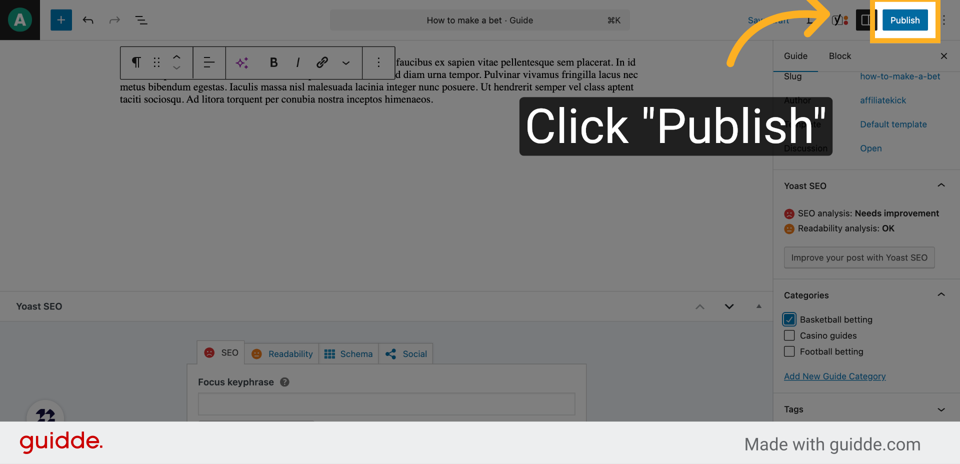 Click 'Publish'