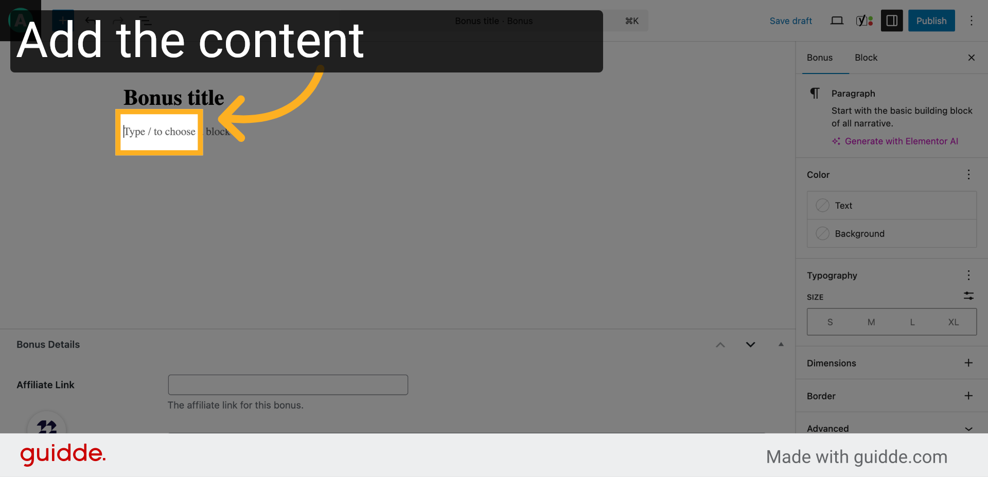 Add content