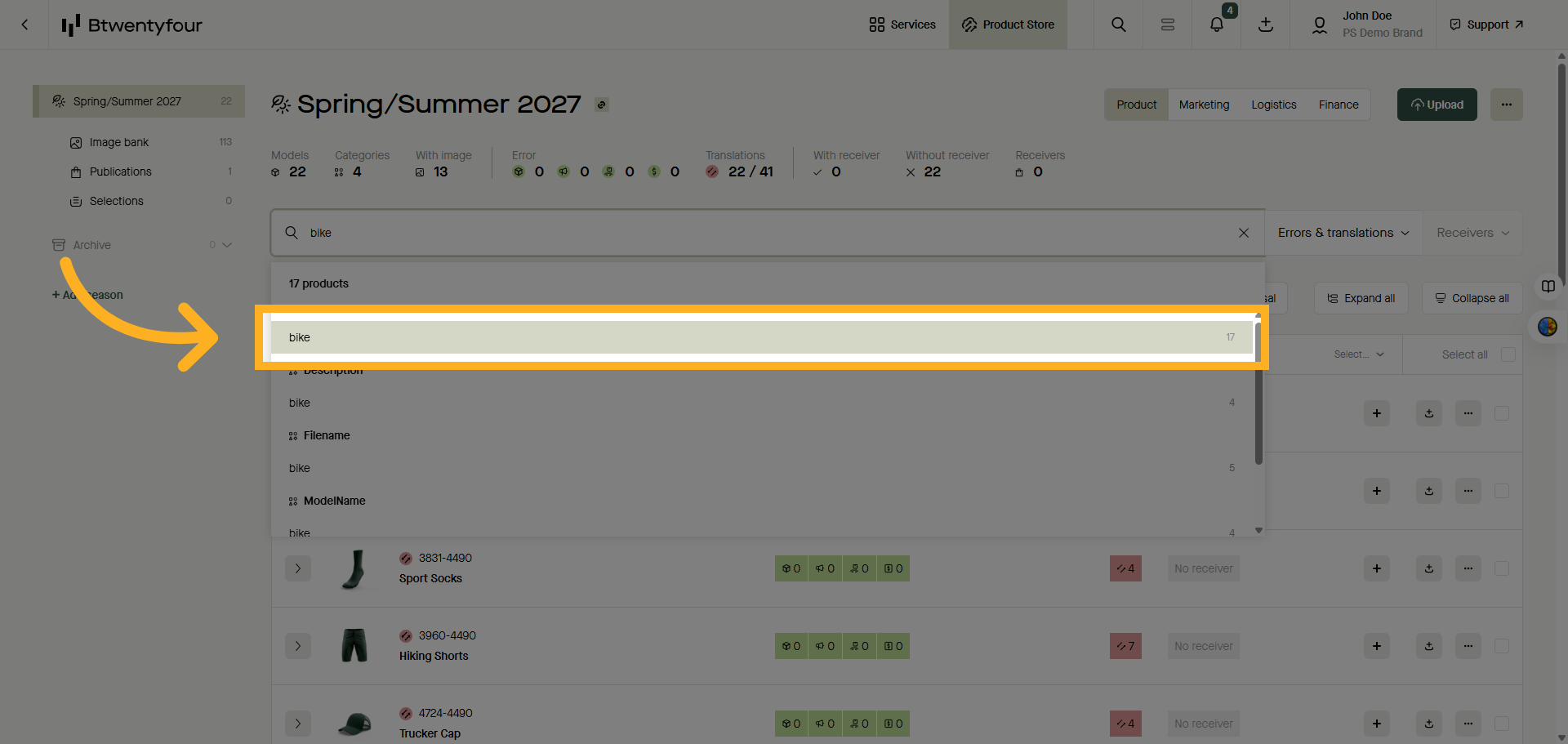 Choose Specific Product