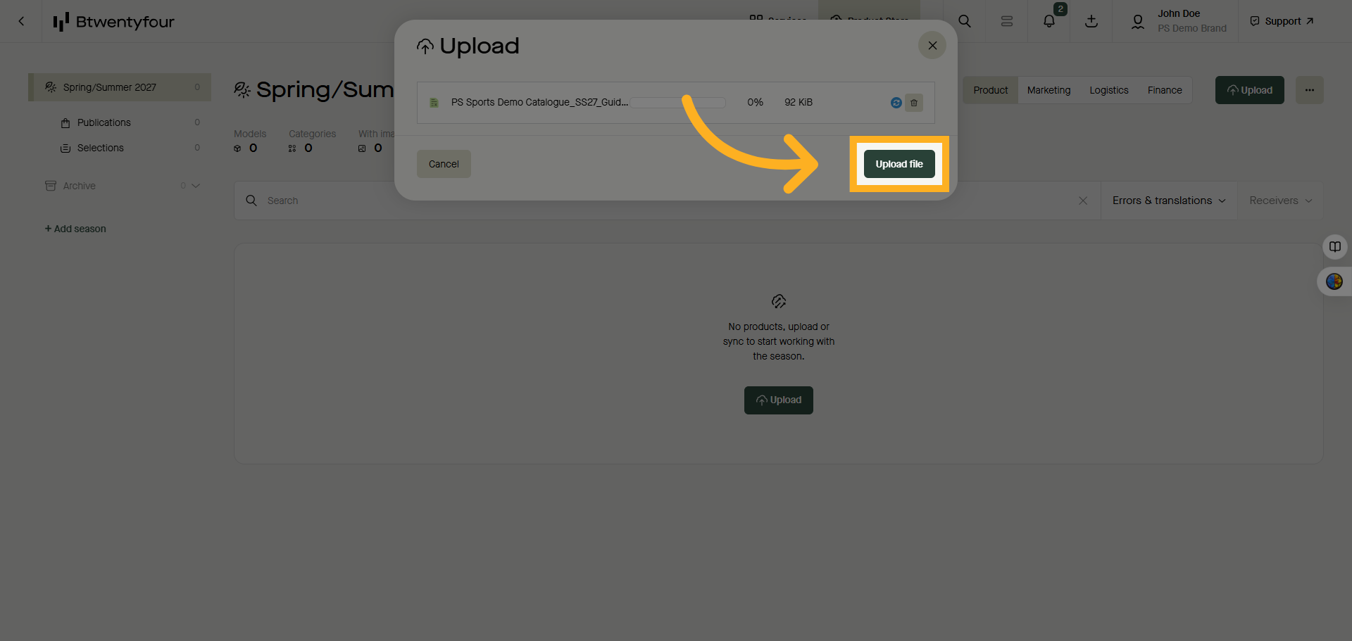 Initiate File Upload