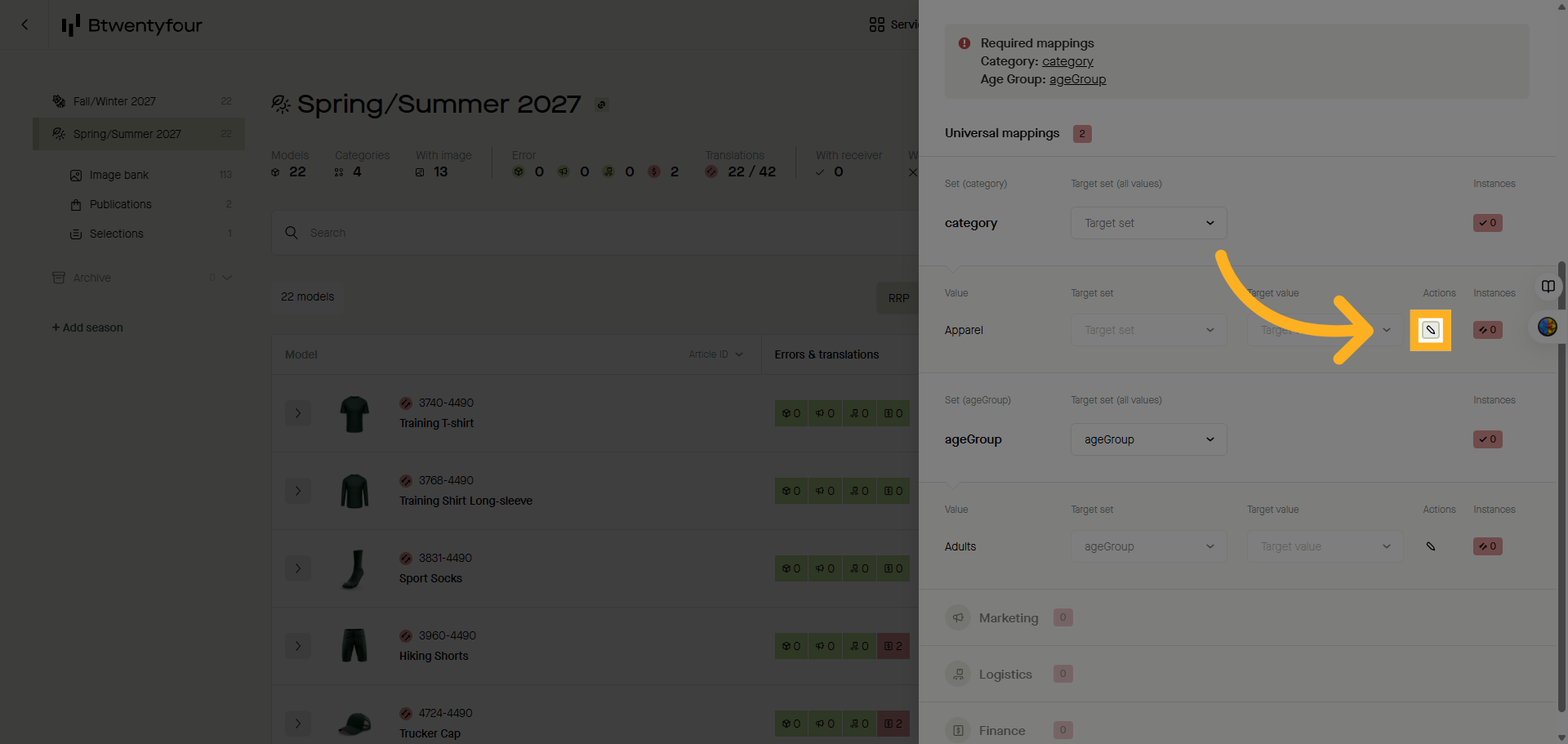Activate the translations tool