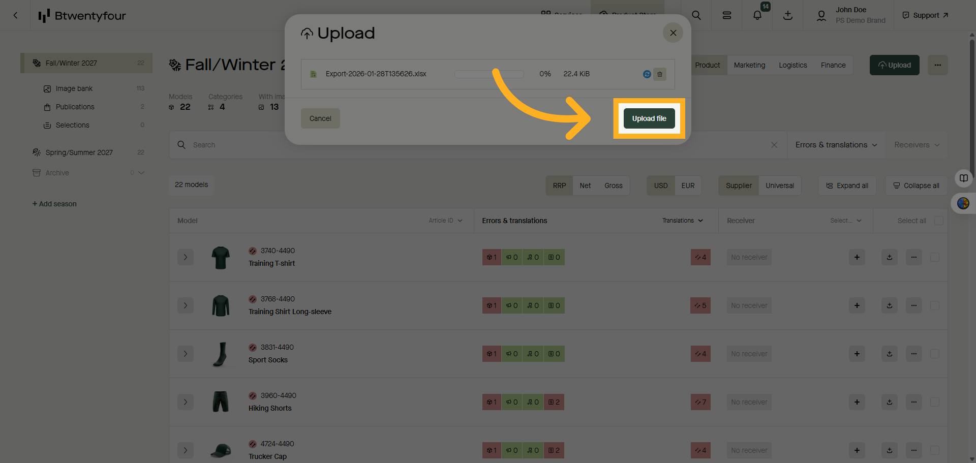 Upload Corrected Data