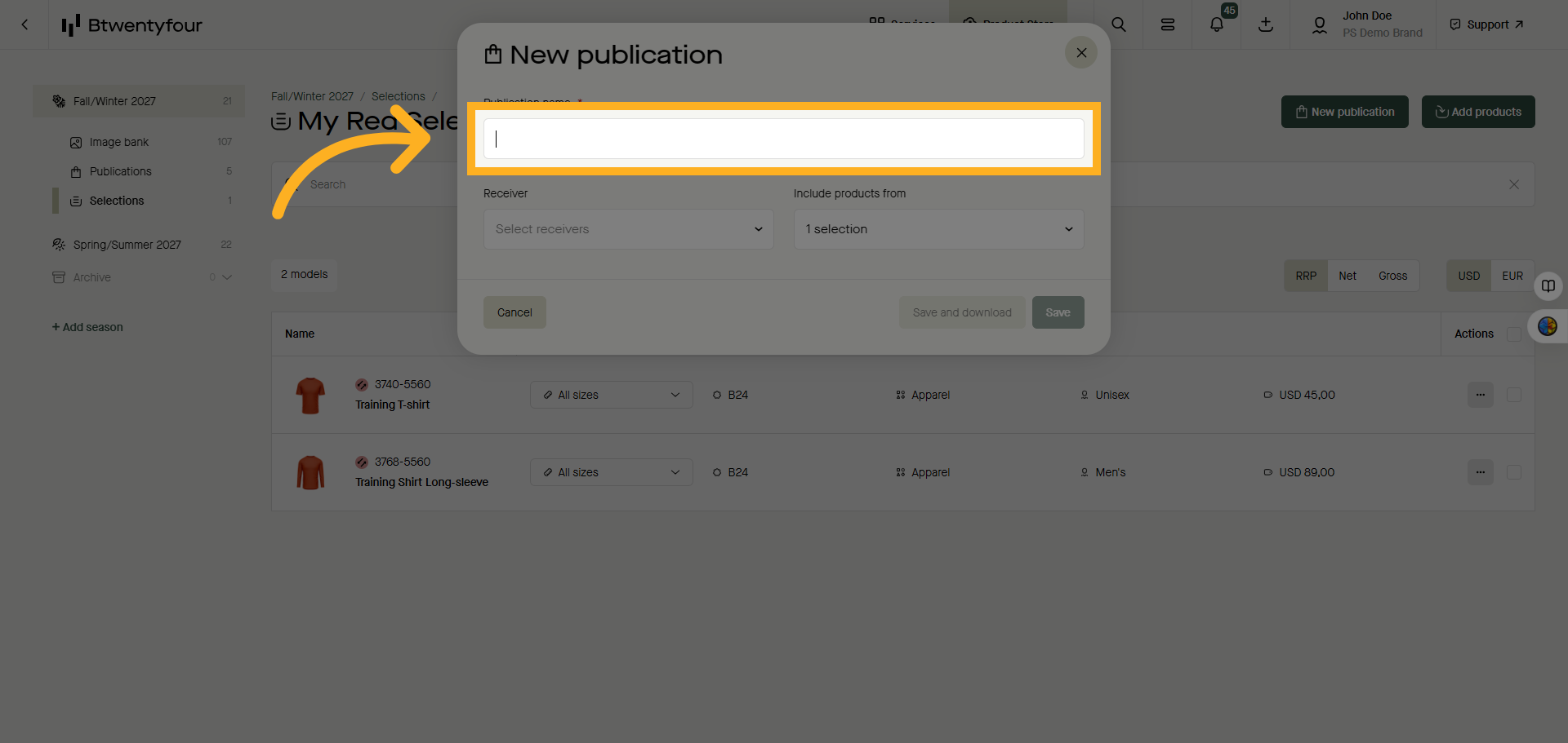 Select Publication Name Field