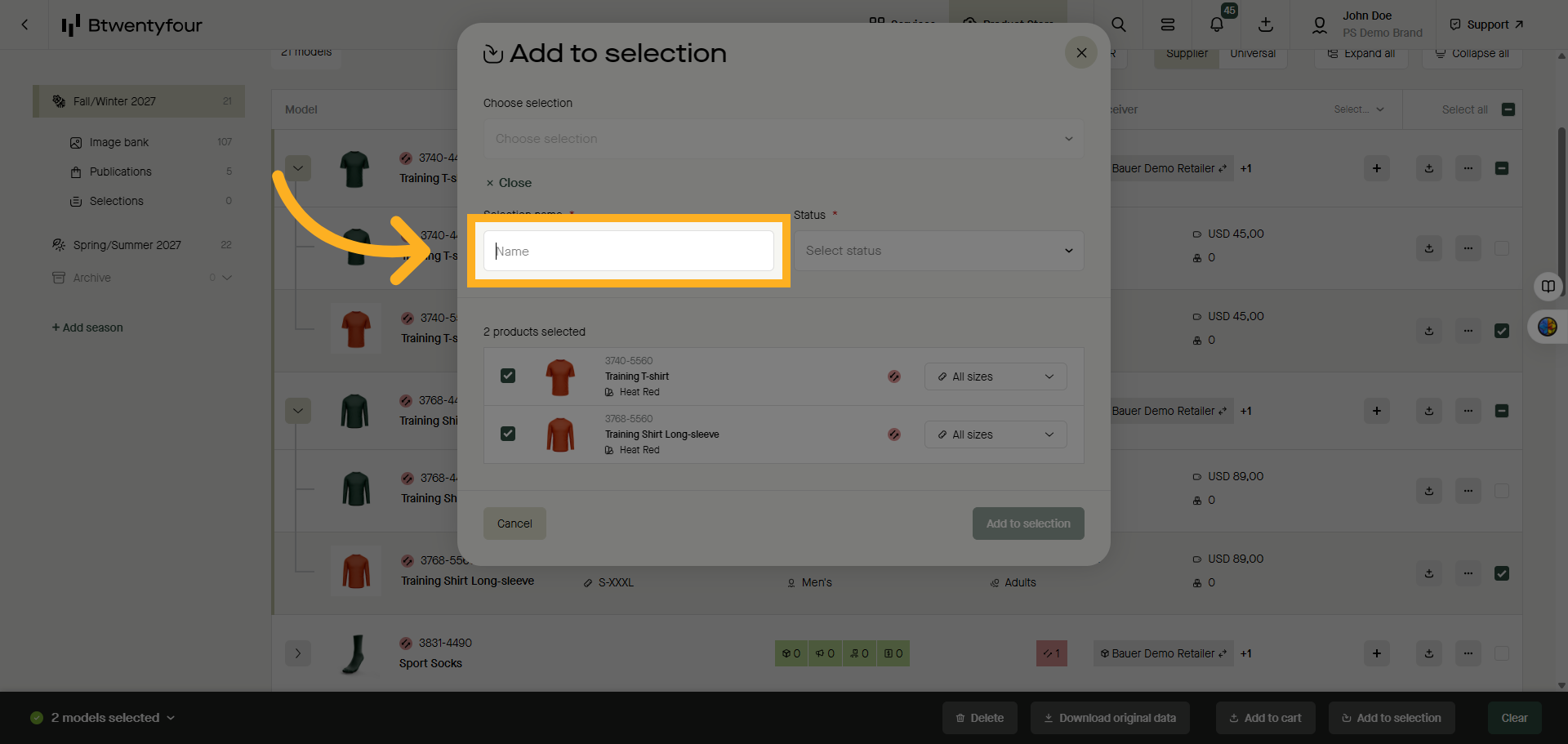 Select Selection Name Field