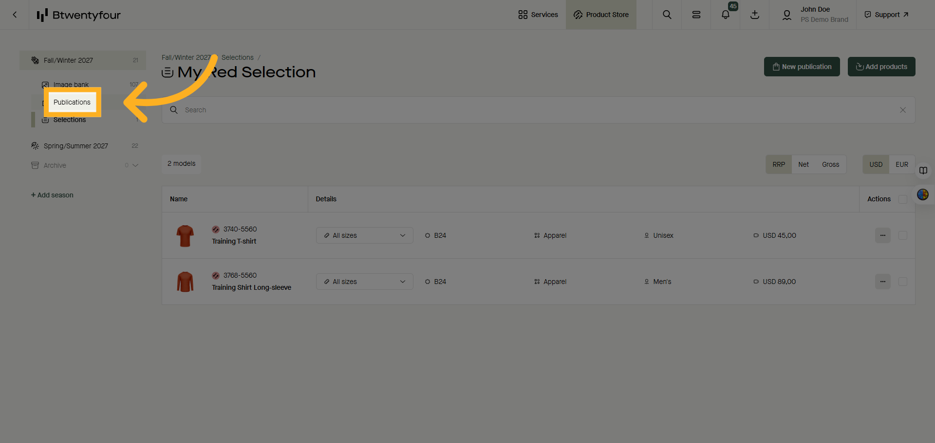 Open Publications Menu