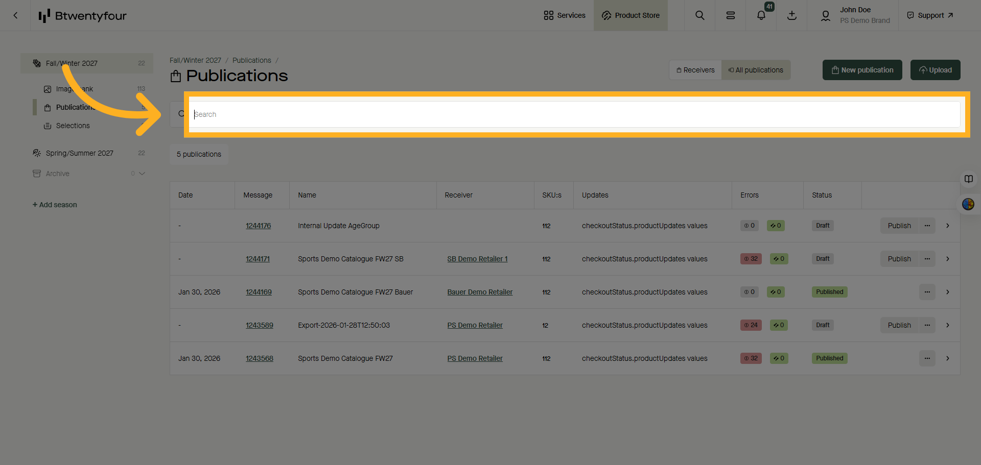Use Search Functionality