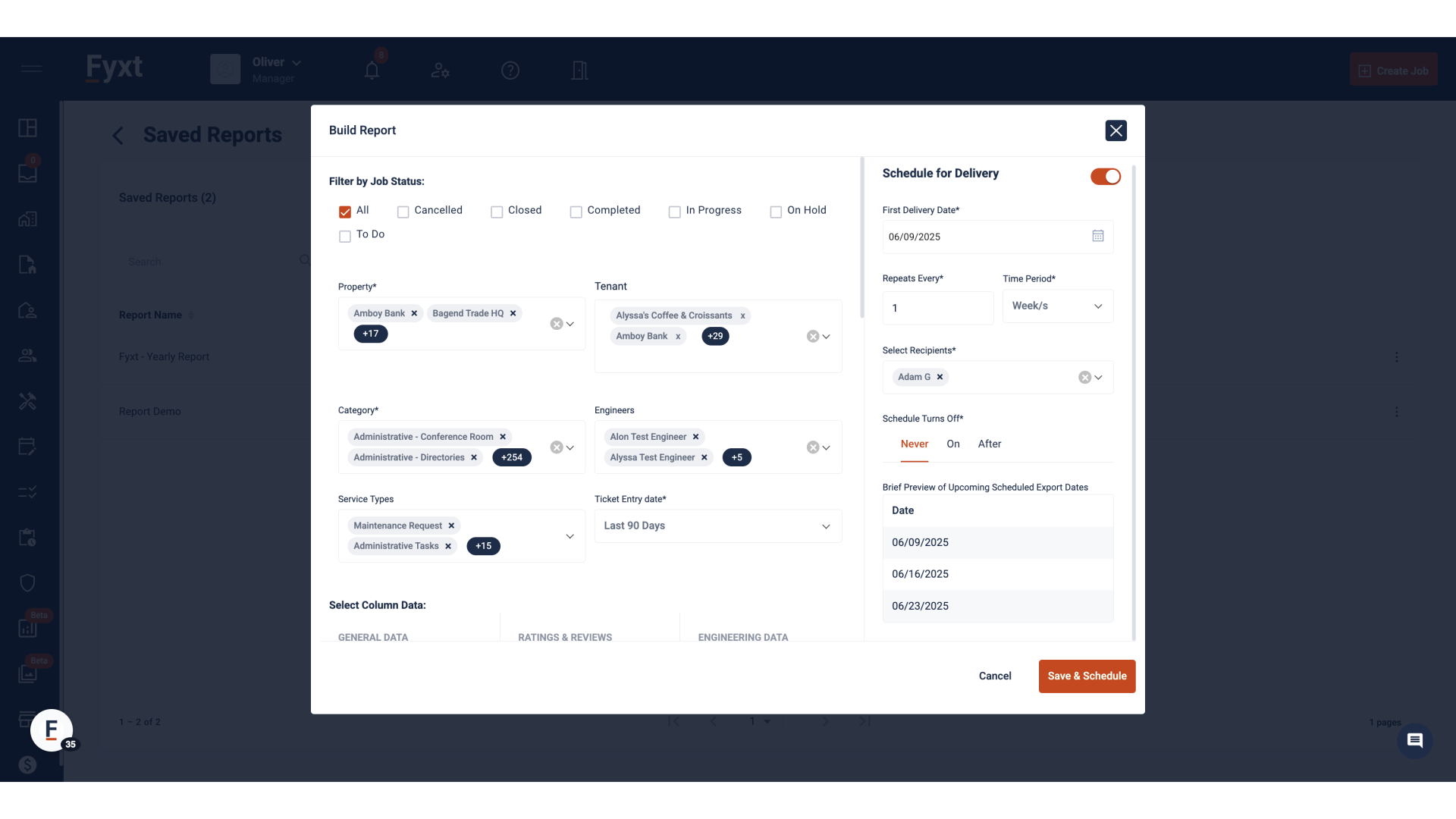Modifying Saved Reports