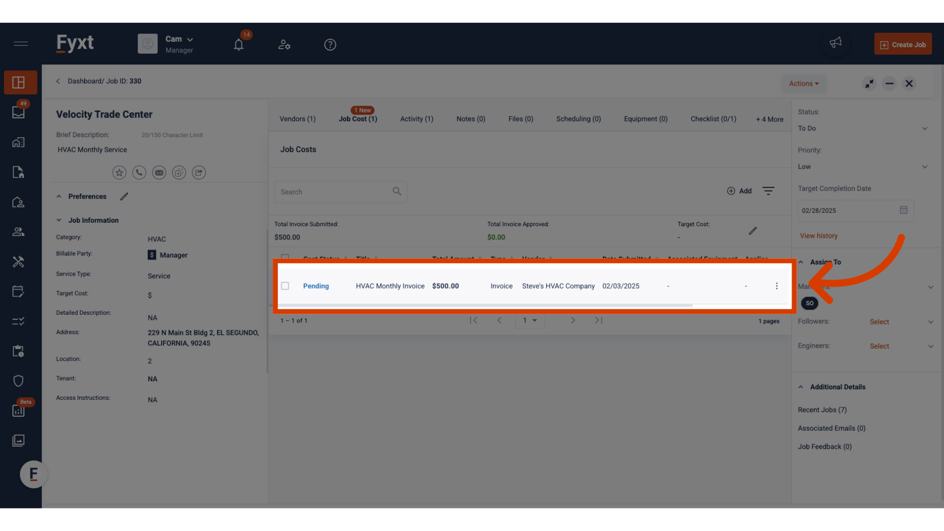 Select an Invoice