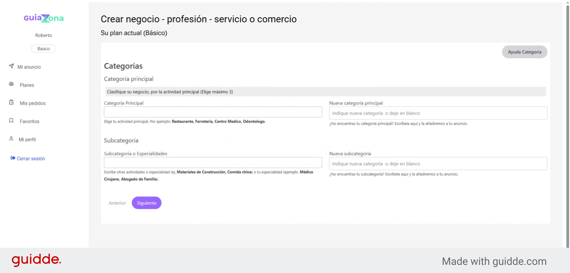 Estamos en la seccion de Categoira