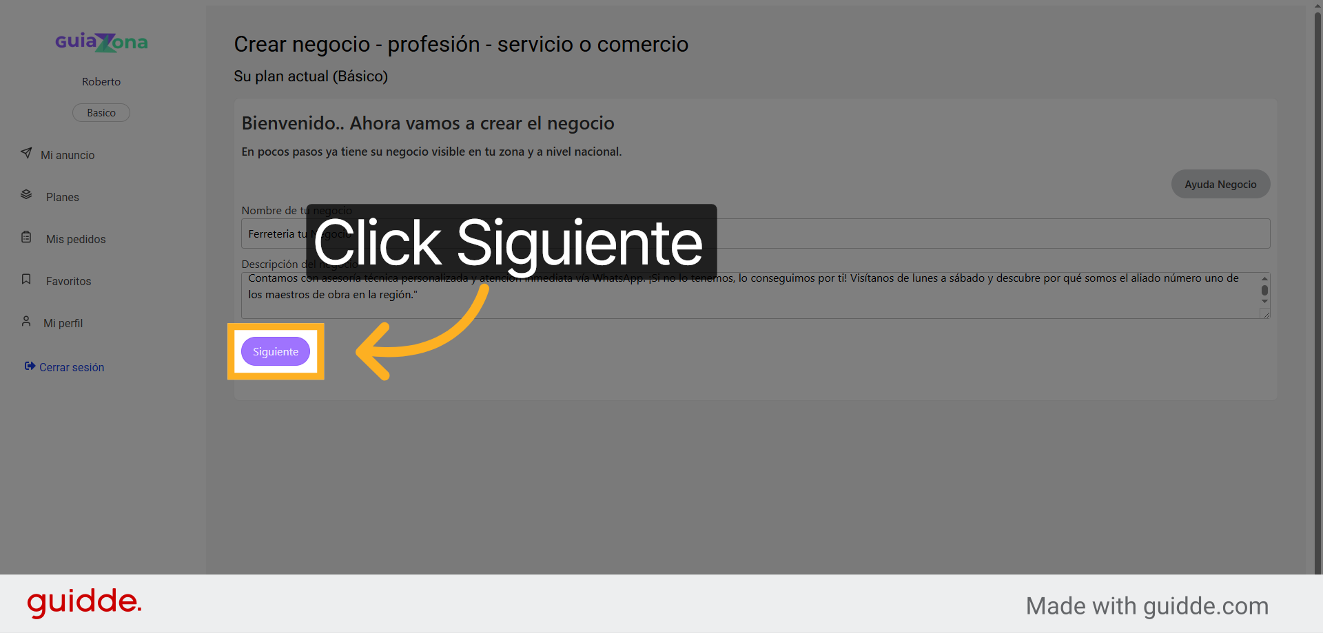 Boton siguiente