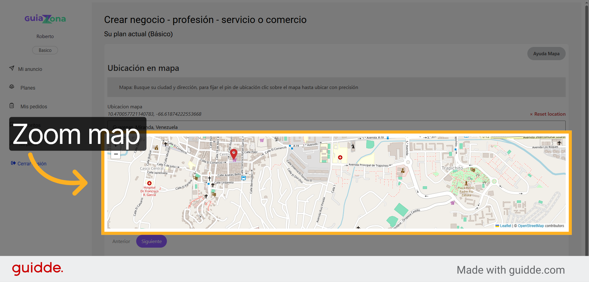 Mapa ajustar pin