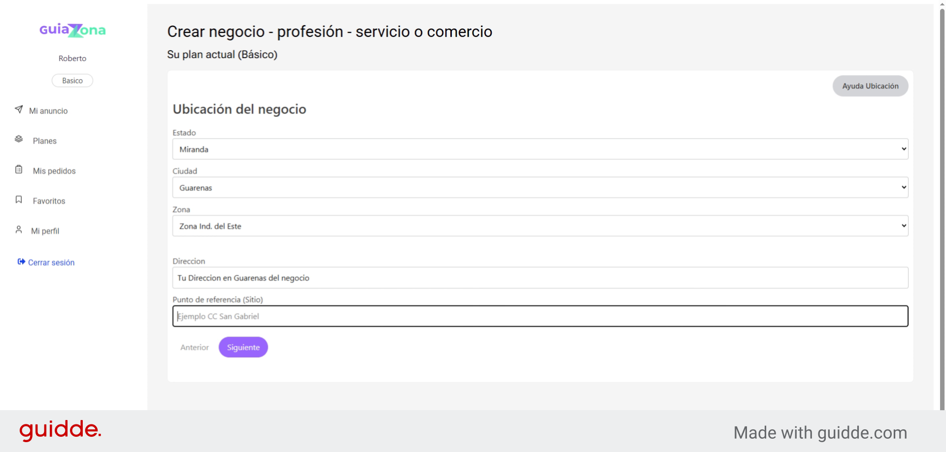 Que colocar en Campo de referencia