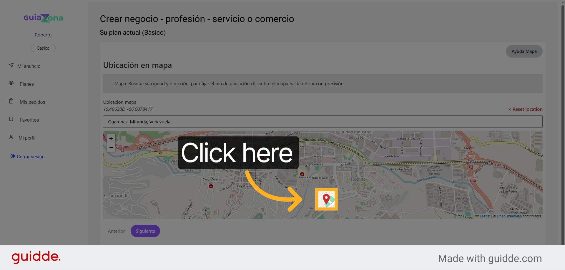 Mapa colocar pin