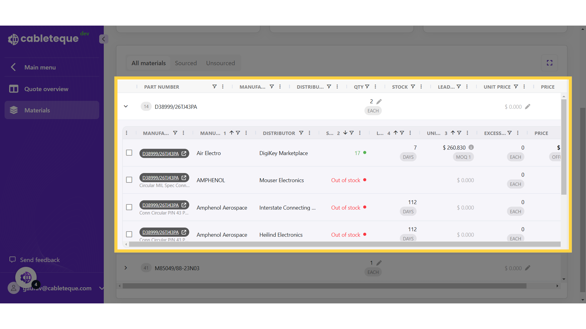 Default sort for offers