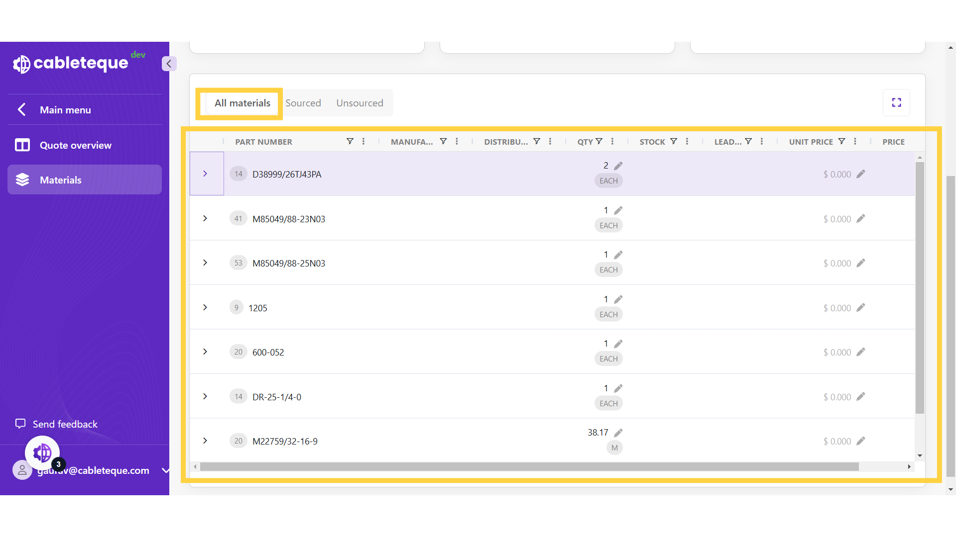 Click 'All materials'