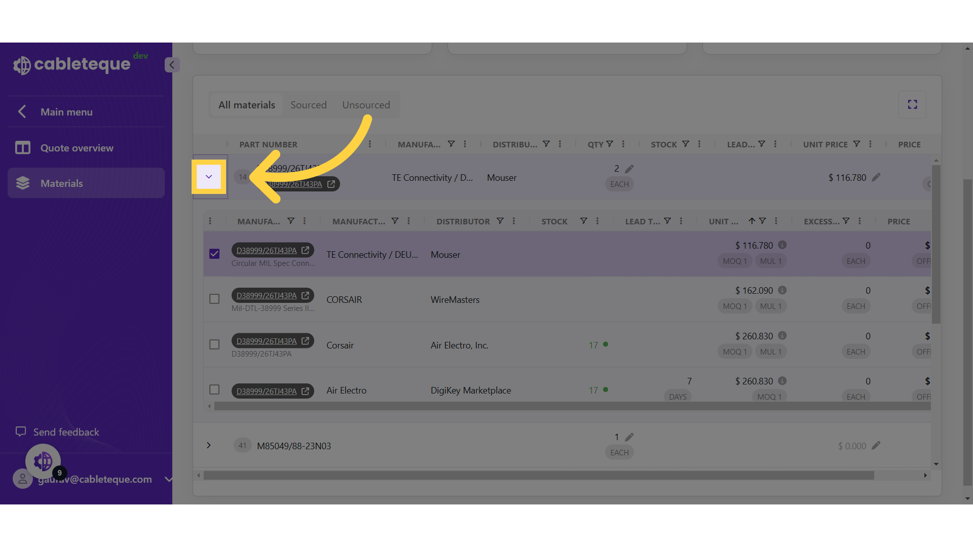 Collapse offers list