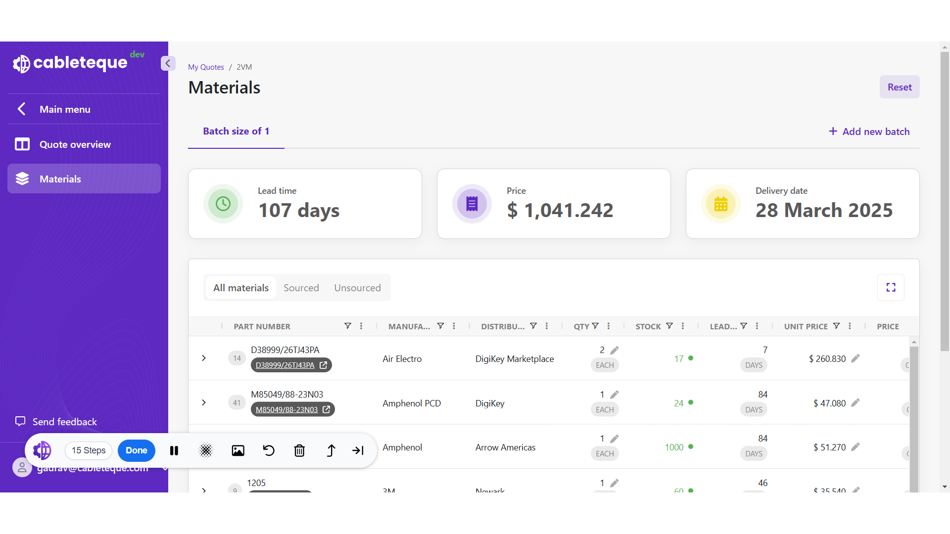 Select offers for all the parts