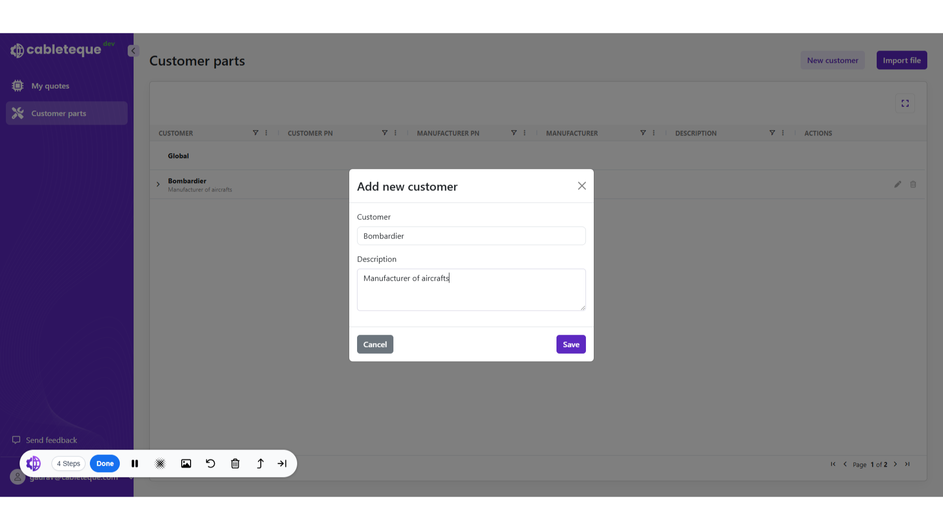 Click Description section