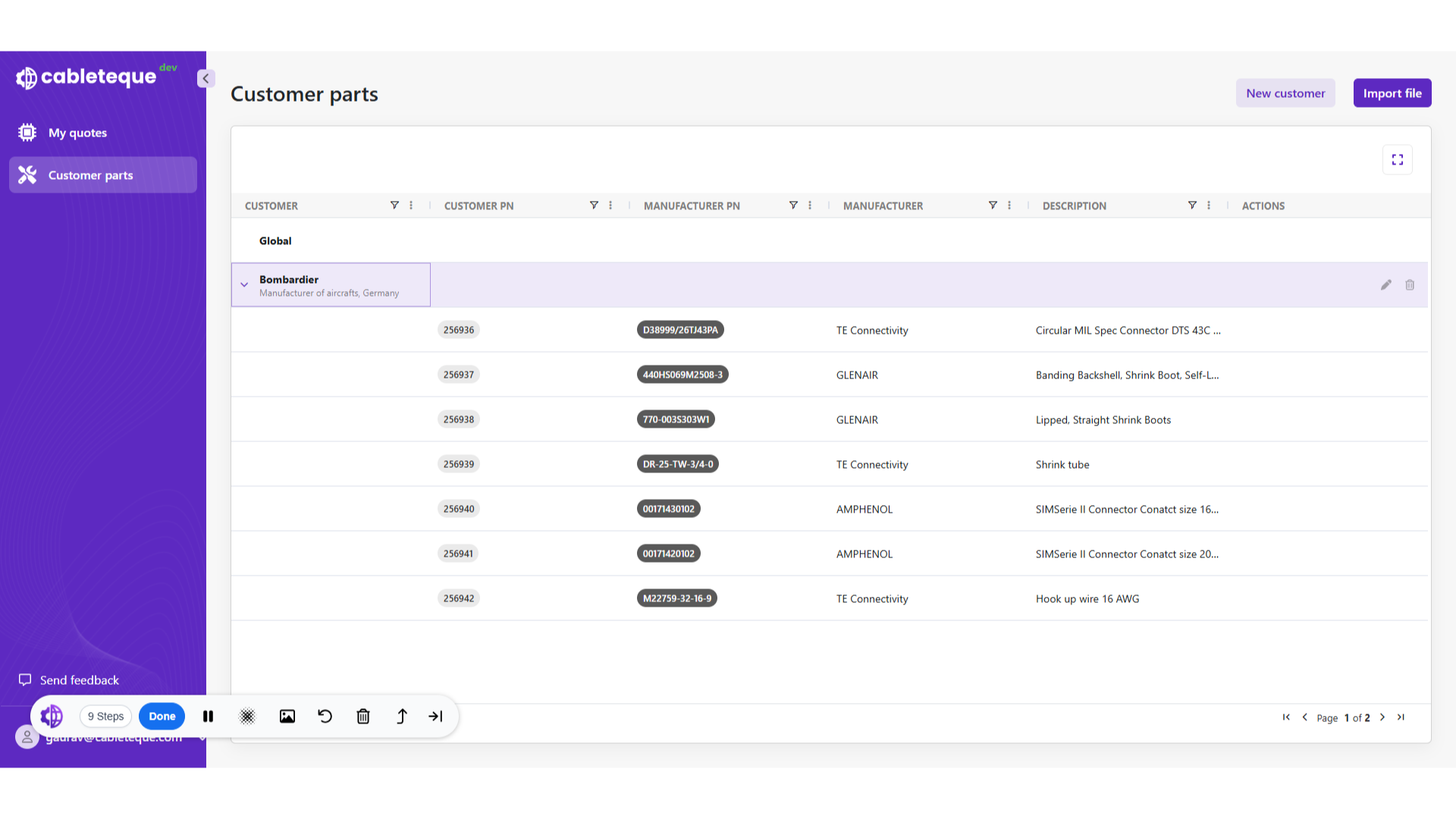 Deletion of customer