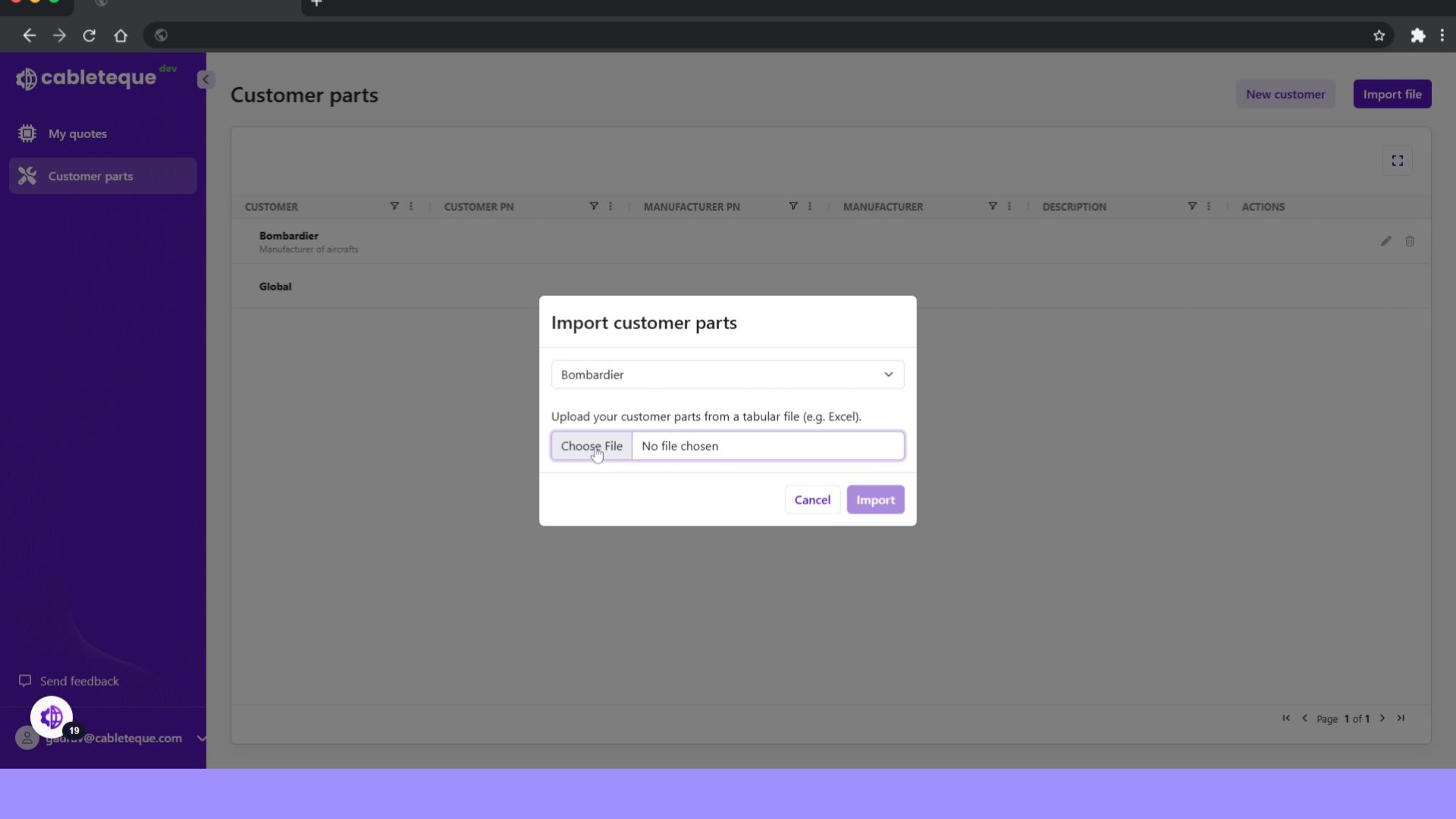 Import file from system