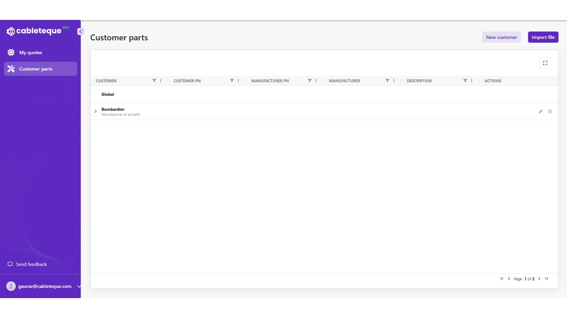 Changing customer details