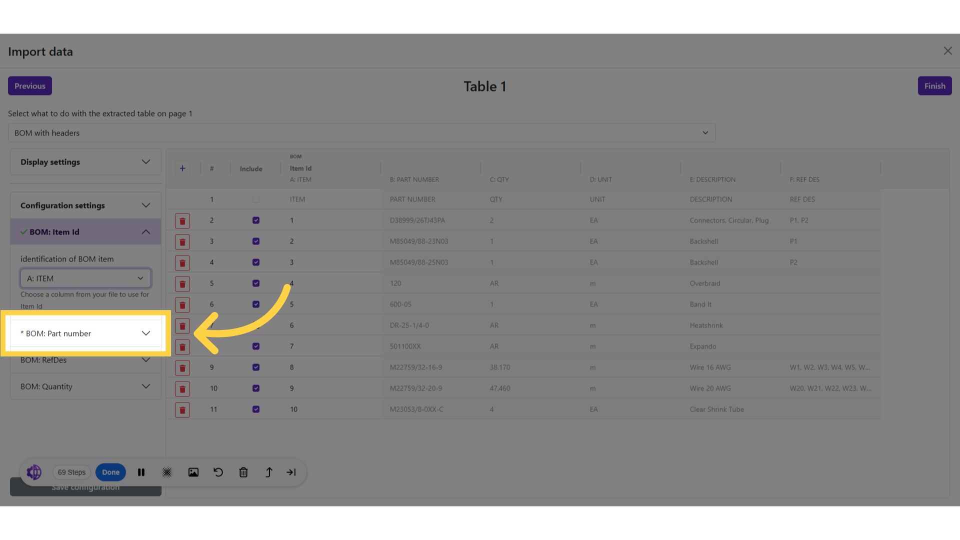 Click BOM Part number