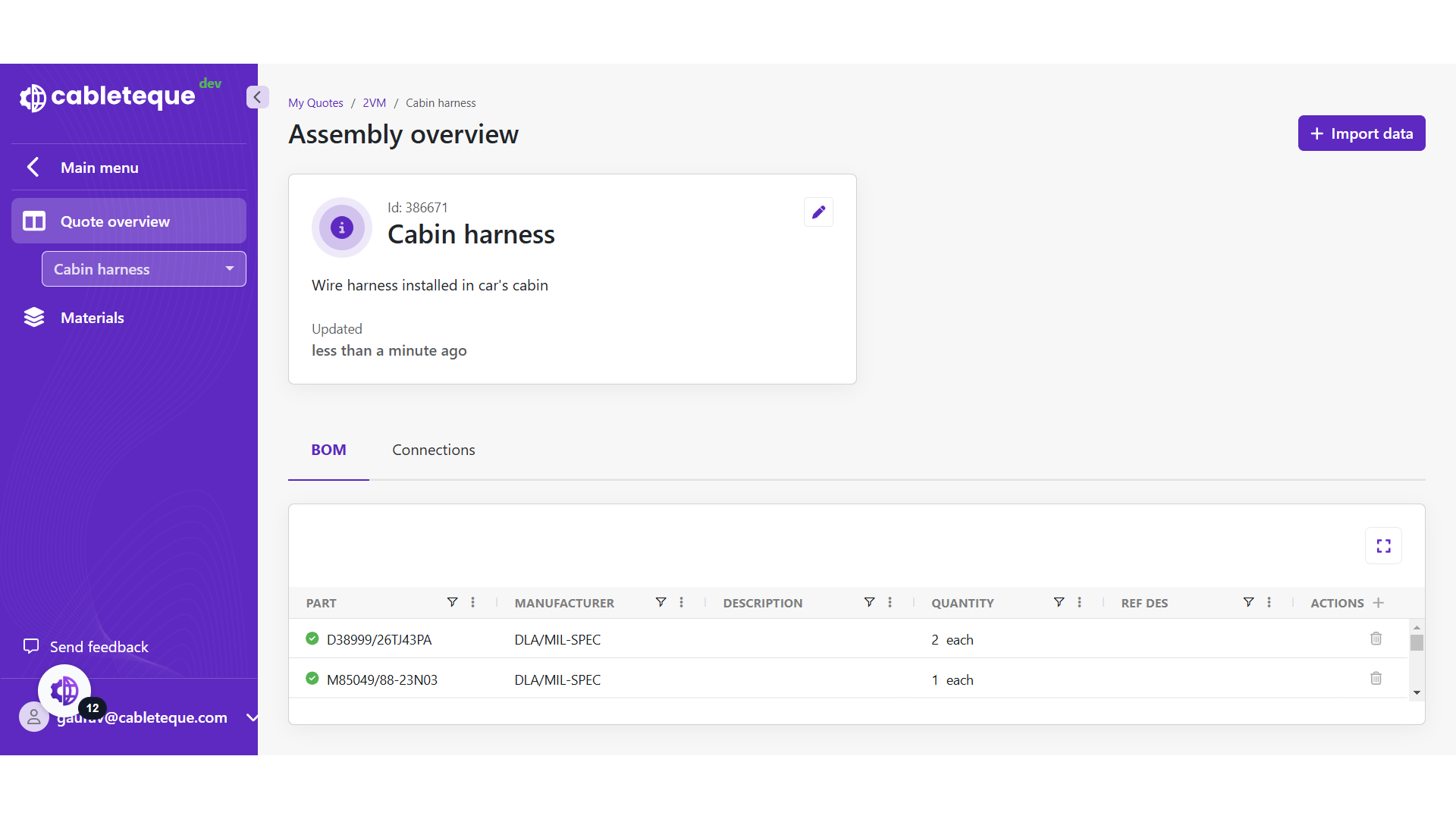 Deletion of assembly