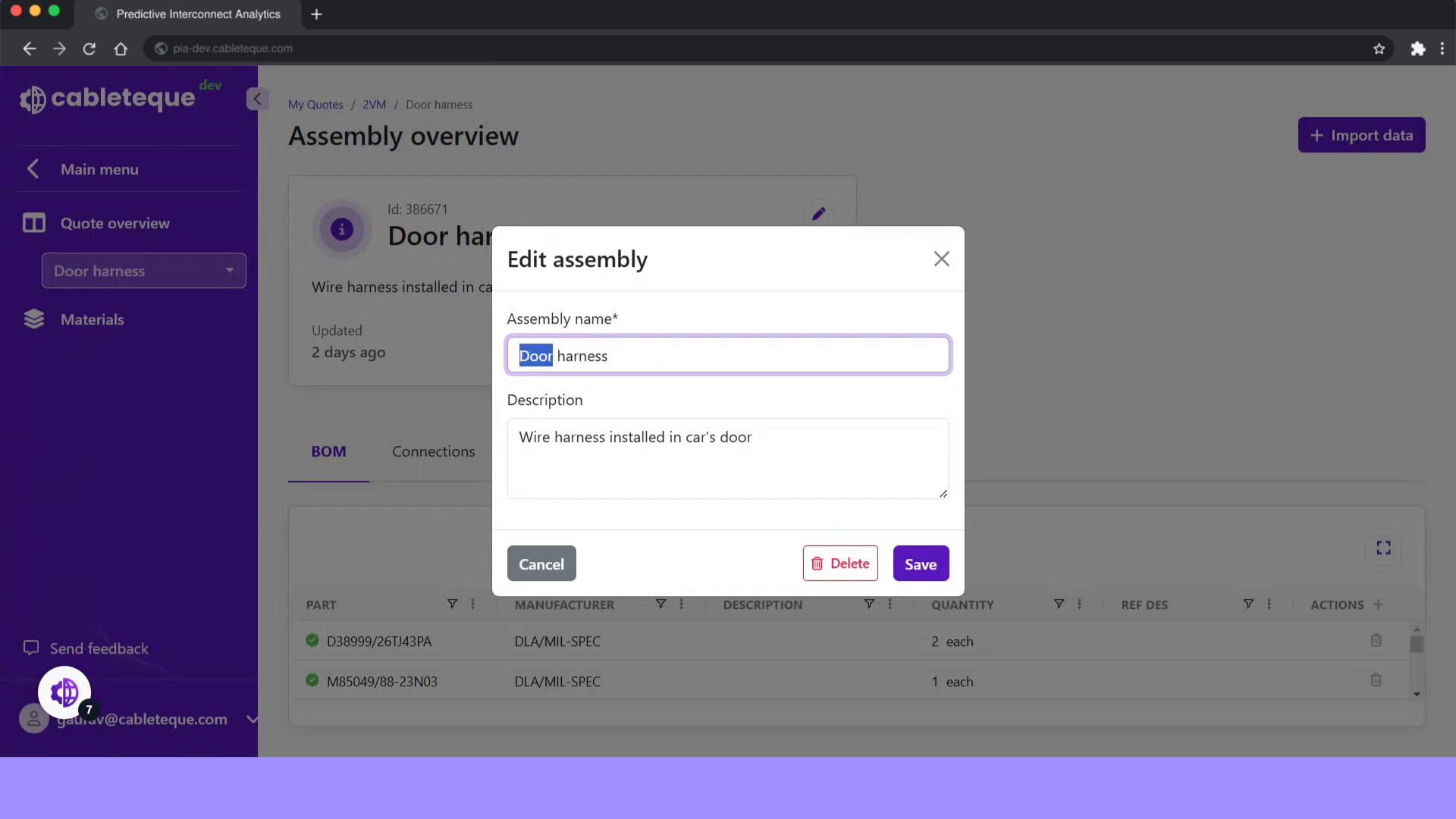 Click Assembly name box