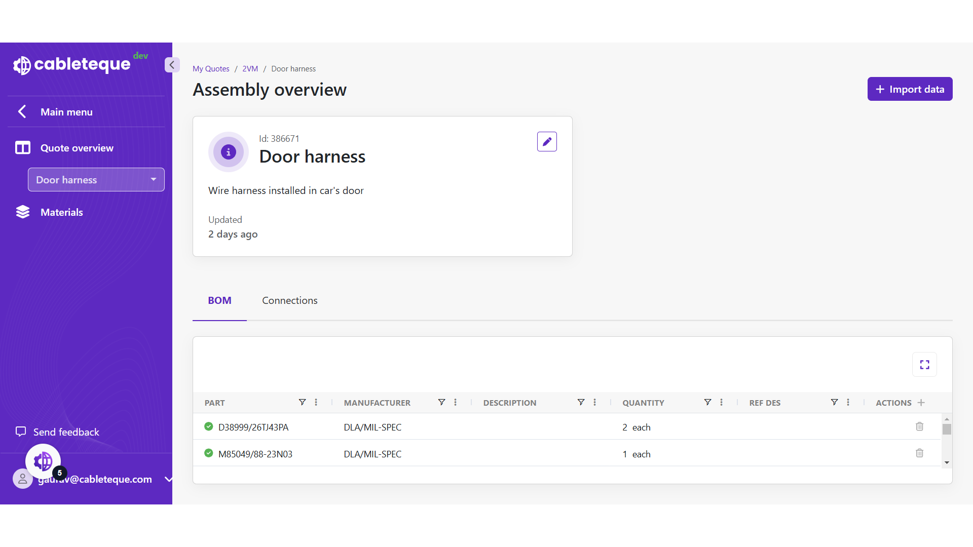 Editing assembly details