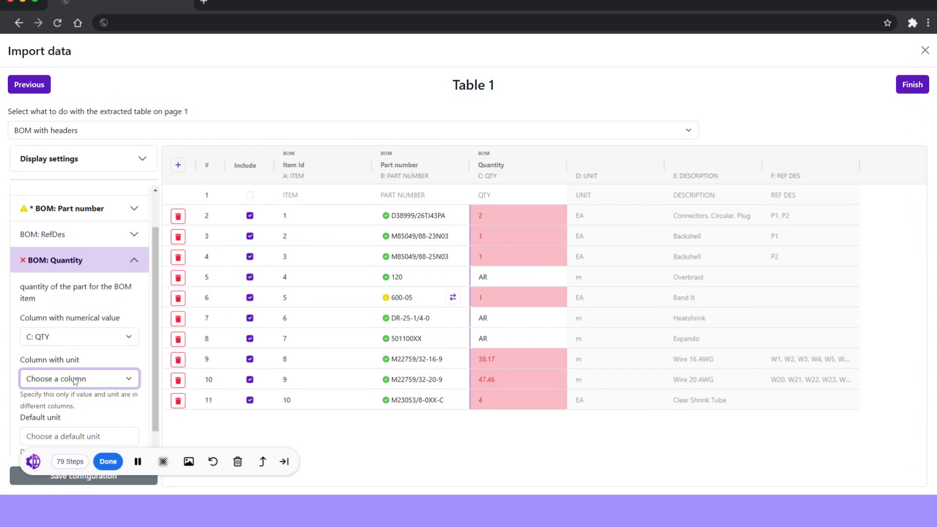 Select column with Unit of measure