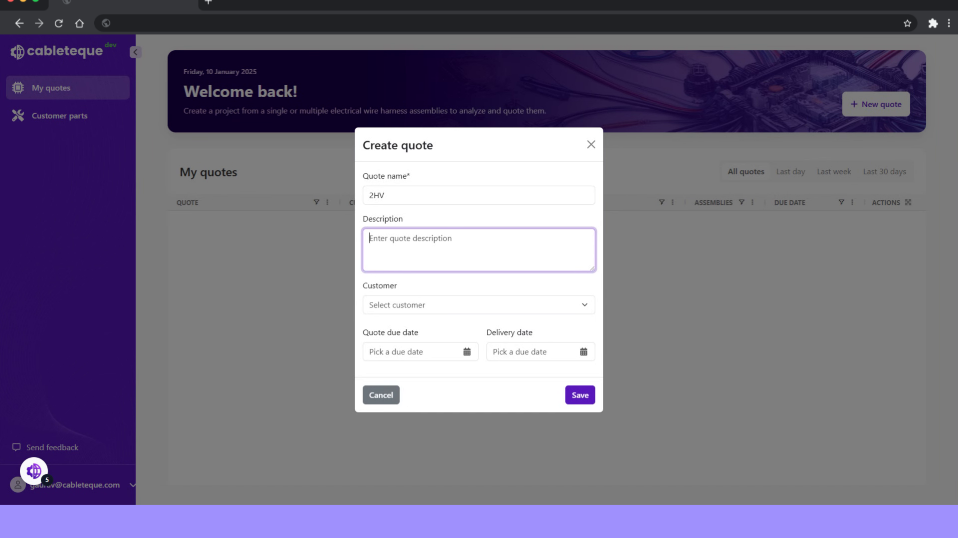 Fill quote description