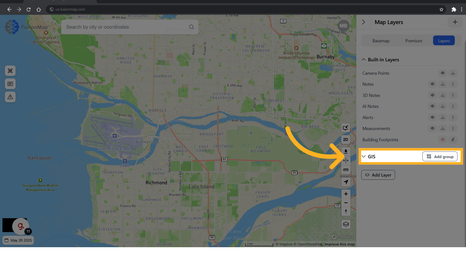 Expand the GIS dropdown
