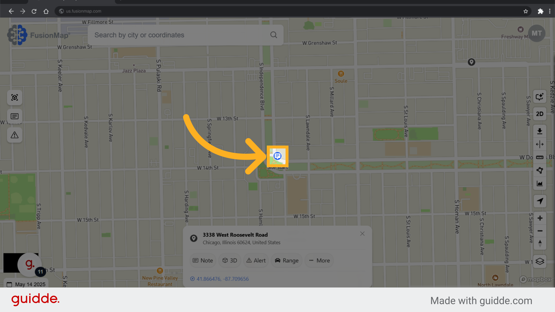 Your note is visualized on the map